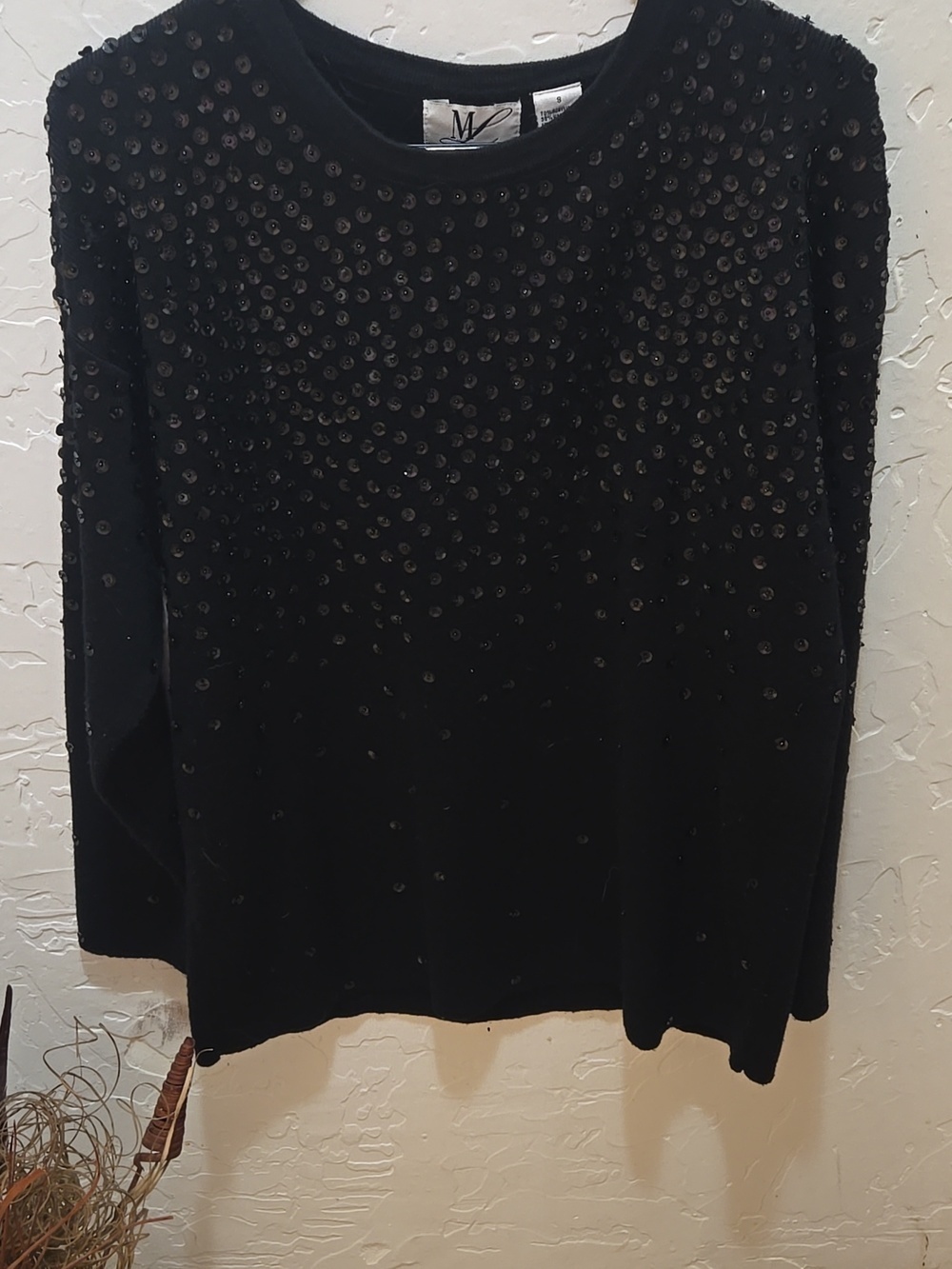 3/$10 Elegant Black Sequin Long Sleeve Sweatshirt